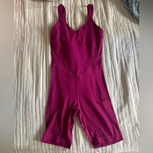 Raspberry lululemon align romper 8in inseam
